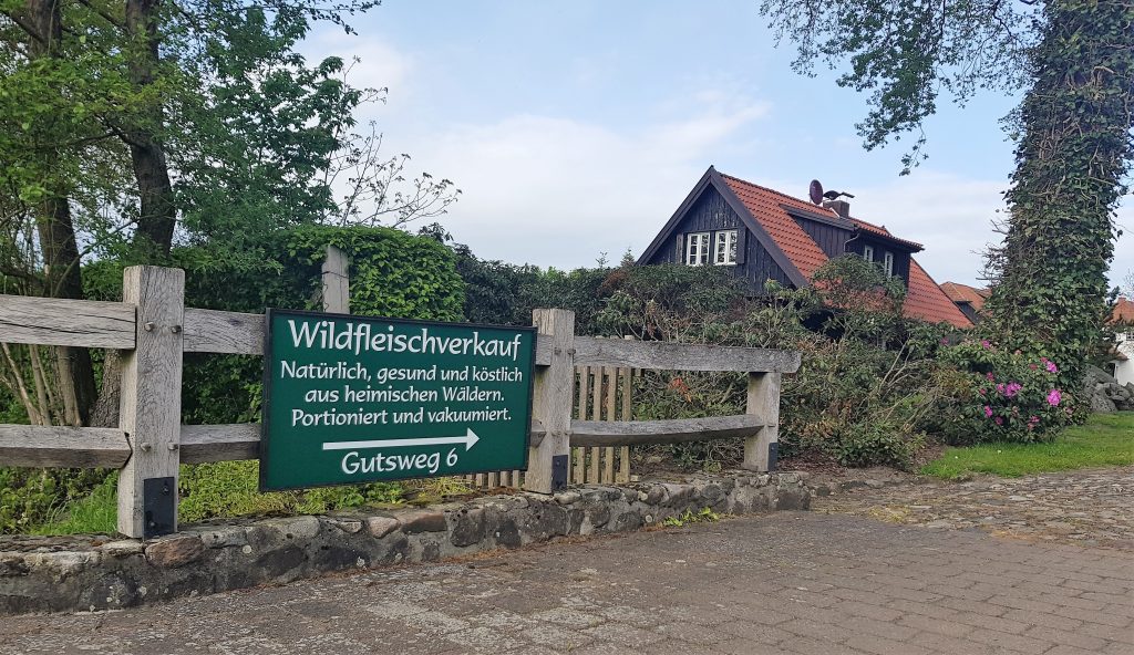 Wildfleischverkauf Schild